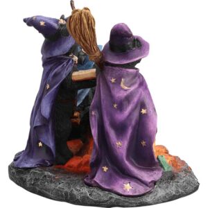 Black Cats and Cauldron Statue