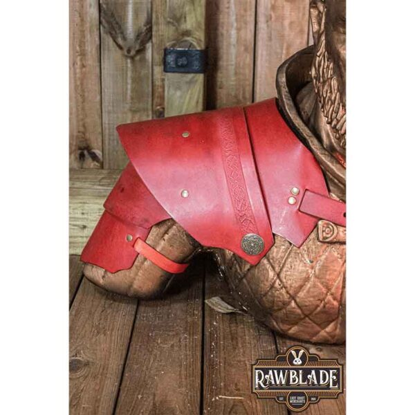 Warrior Leather Pauldron - Red