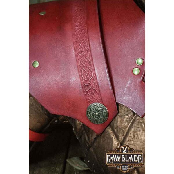 Warrior Leather Pauldron - Red