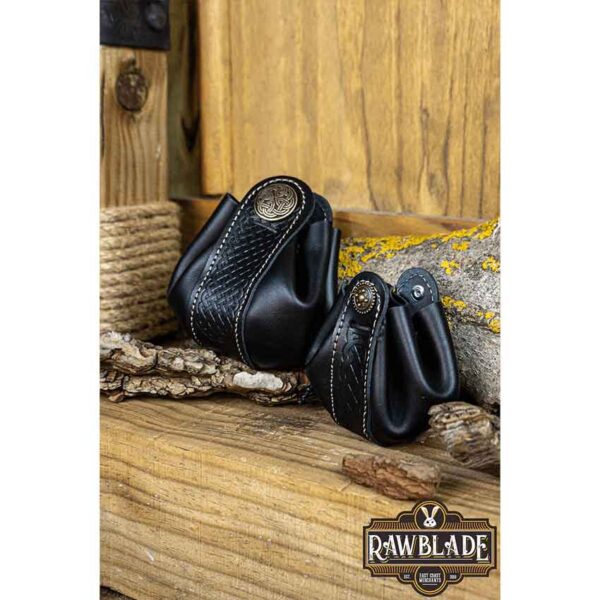 Small Wanderer Leather Pouch - Black