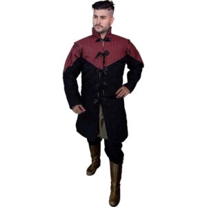 Uther Long Sleeve Gambeson - Black with Red