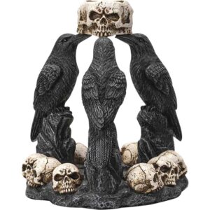Raven and Skull Backflow Incense Burner