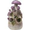 Purple Mushroom Skull Statue