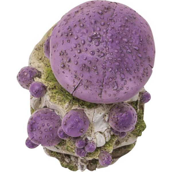 Purple Mushroom Skull Statue