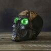 LED Eye Black Skull Statue