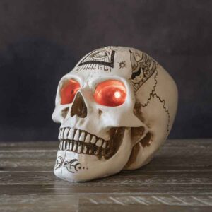 LED Eye White Skull Statue