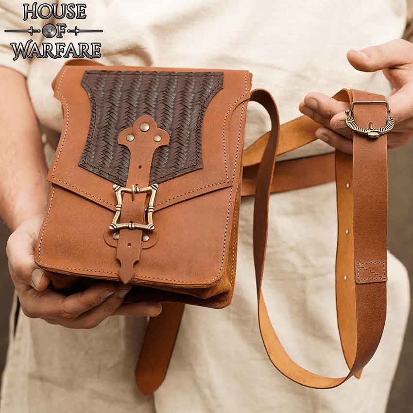 Handcrafted Medieval Leather Shoulder Bag