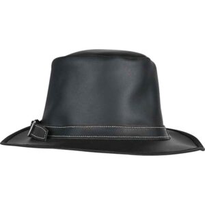 Handcrafted Genuine Leather Hat - Black