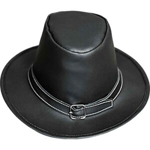 Handcrafted Genuine Leather Hat - Black