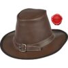 Handcrafted Genuine Leather Hat - Brown
