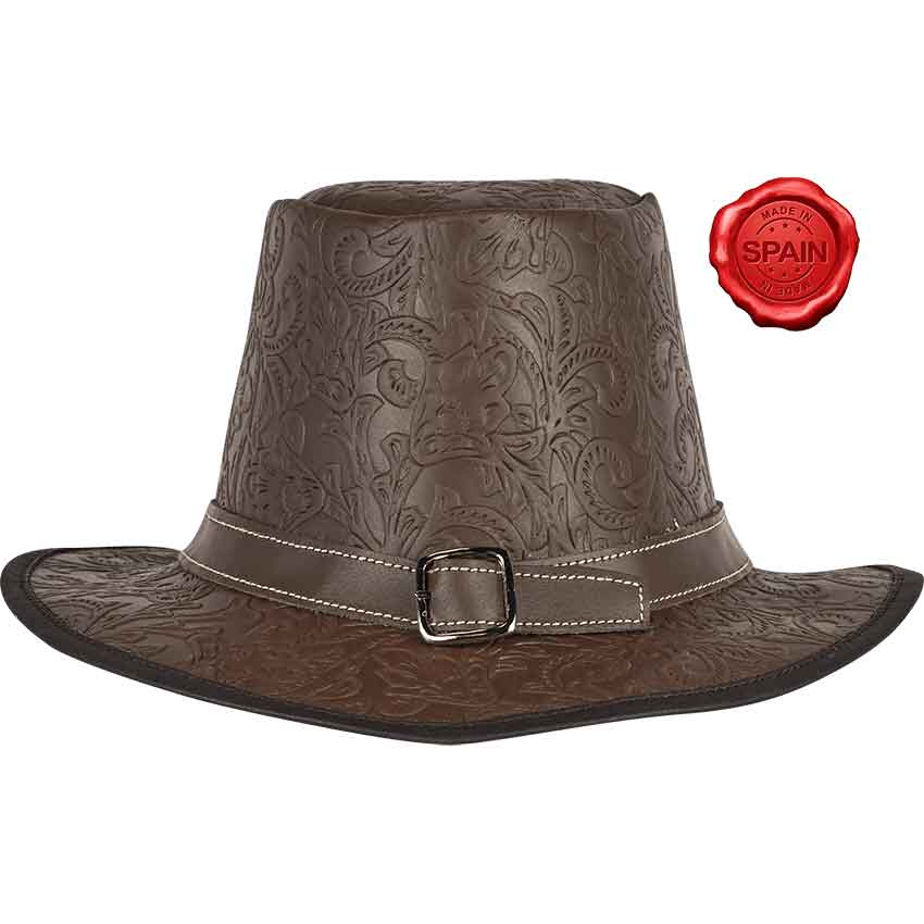 Handcrafted Genuine Leather Hat - Brown