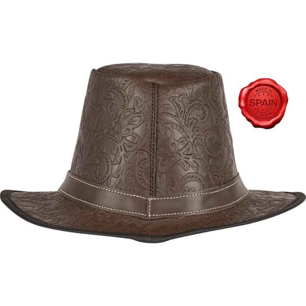 Handcrafted Genuine Leather Hat - Brown