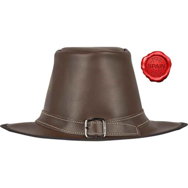 Handcrafted Genuine Leather Hat - Brown