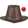 Handcrafted Genuine Leather Hat - Brown