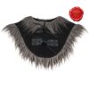 Medieval Leather Collar with Faux Fur - Black