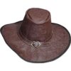 Embossed Leather Van Helsing Hat - Brown