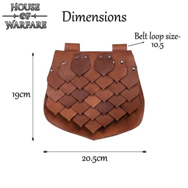 Leather Dragon Scale Belt Bag - Brown