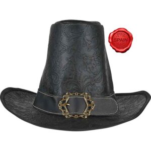 The Dark Witcher Embossed Leather Hat - Black