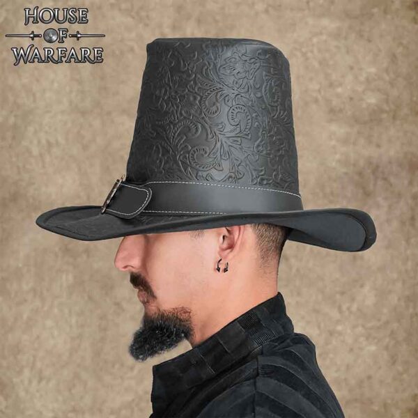 The Dark Witcher Embossed Leather Hat - Black