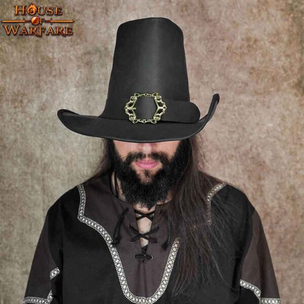 The Dark Witcher Leather Hat - Black