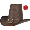 The Dark Witcher Embossed Leather Hat - Brown