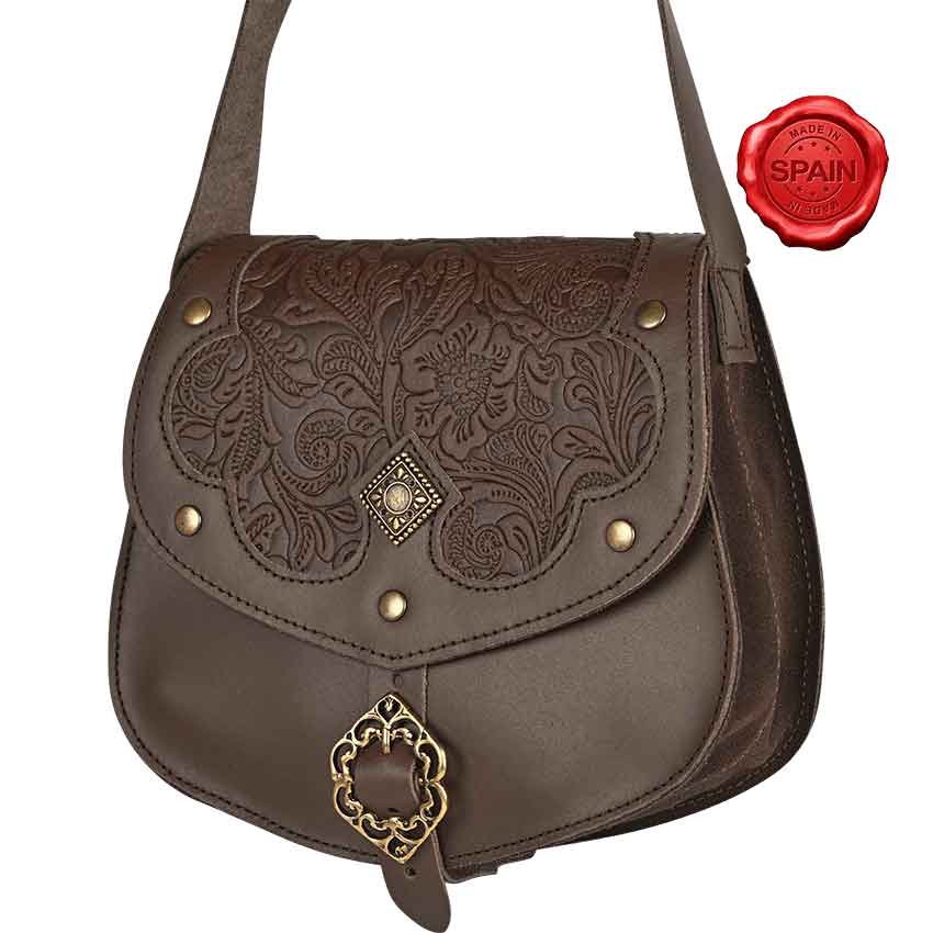 rough style bag／dark brown chocolate-brown-croc-embossed-
