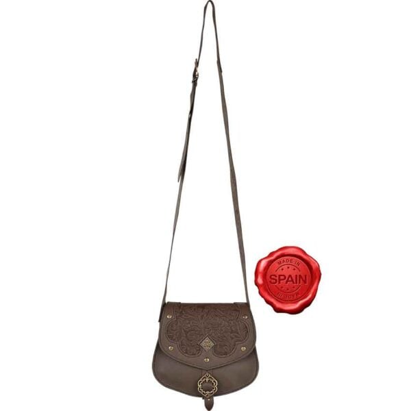 Medieval Fantasy Ranger Leather Shoulder Bag - Brown
