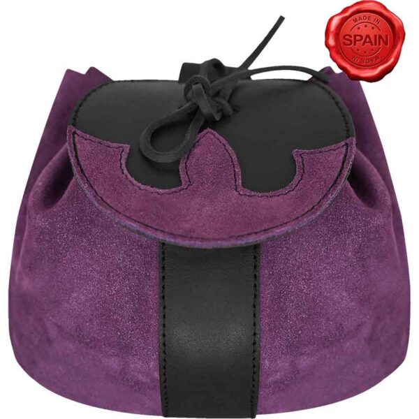 Fantasy Barbarian Suede Leather Belt Bag - Purple