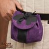 Fantasy Barbarian Suede Leather Belt Bag - Purple