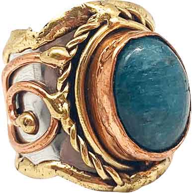 Blue Apatite Medieval Ring