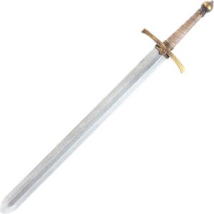 Knight's LARP Short Sword with Leather Grip - Notched