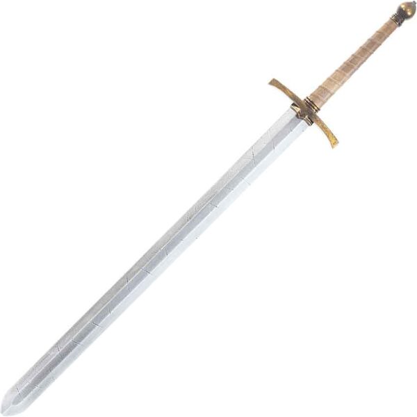 Knights LARP Long Sword with Leather Grip - Notched