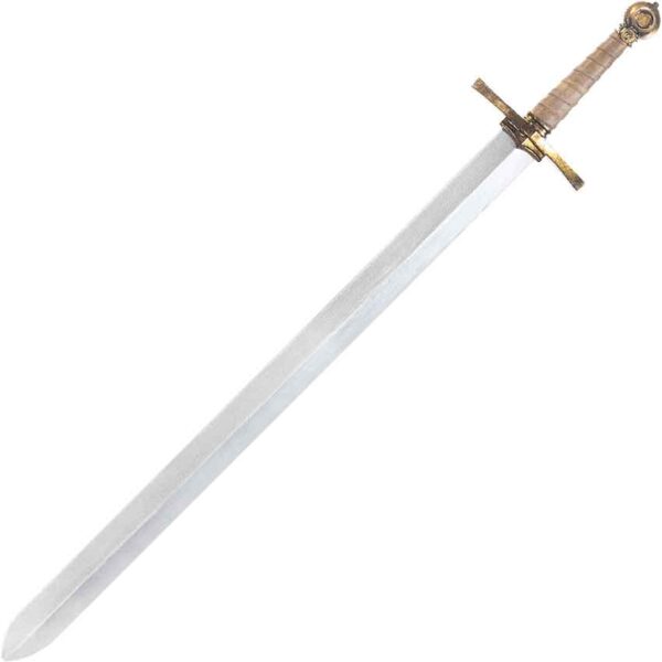Templar's LARP Sword with Leather Grip - Notched