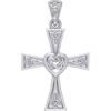 Celtic Cross and Heart Silver Pendant