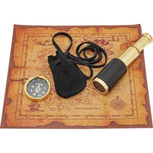 Pirate Treasure Map Set with Compass and Telescope