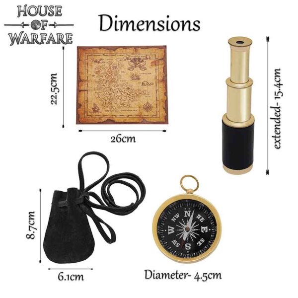 Pirate Treasure Map Set with Compass and Telescope