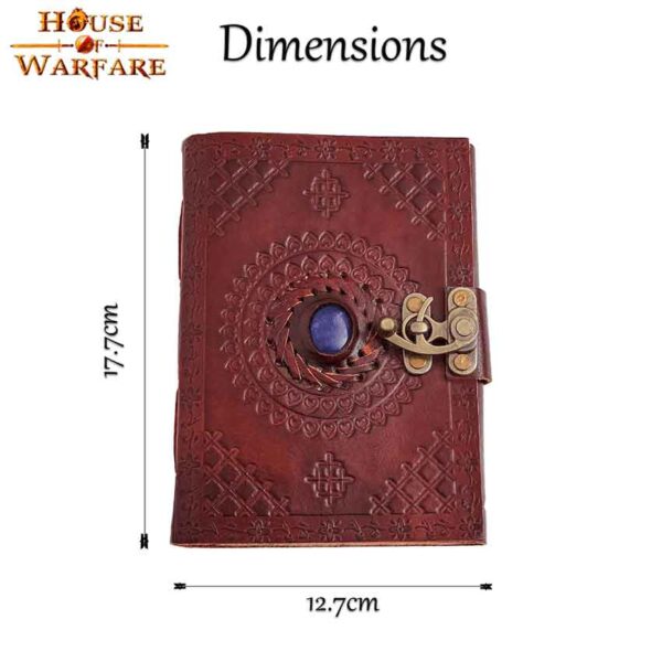 Embossed Leather Journal with Blue Stone