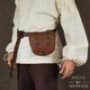 Laced Leather Medieval Belt Bag - Brown