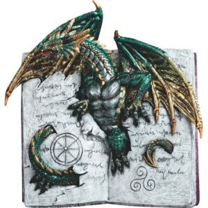 Green Dragon Summoning Book Statue