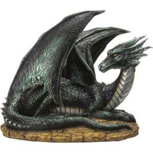 Resting Dark Green Dragon Statue
