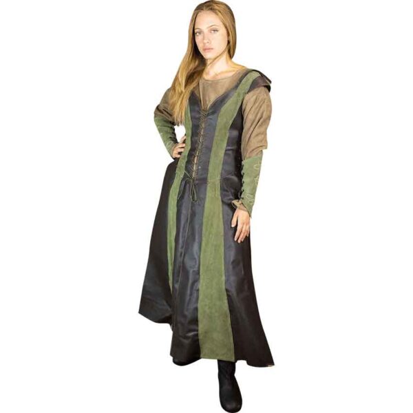 Arylith Archer Leather Tunic - Brown/Green