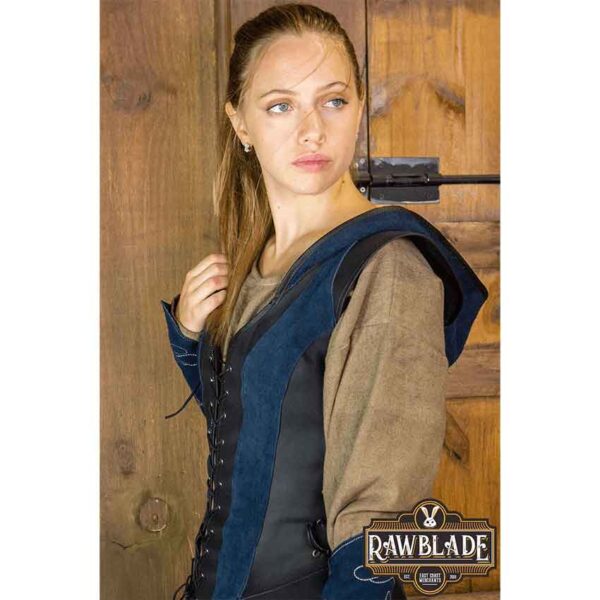 Arylith Archer Leather Tunic - Black/Blue