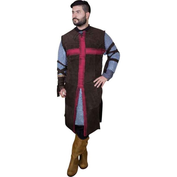 Crusader Knight Tabard - Brown with Red