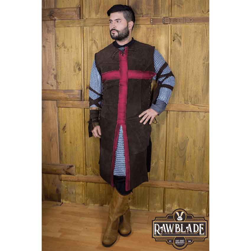 Crusader Knight Tabard - Brown with Red