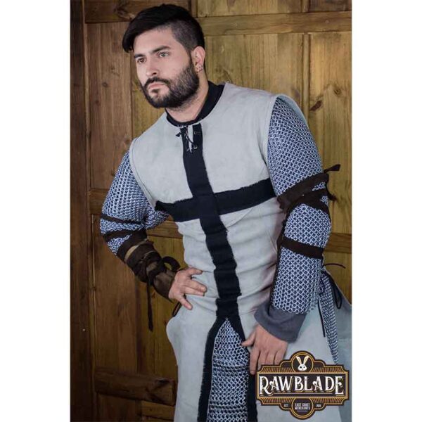 Crusader Knight Tabard - Grey with Black