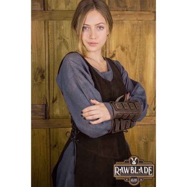 Joanne Split Leather Tabard - Brown