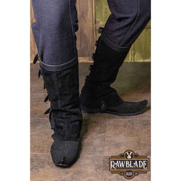 Soldier Leather Gaiters - Black