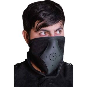 Akku Split Leather Mask - Black