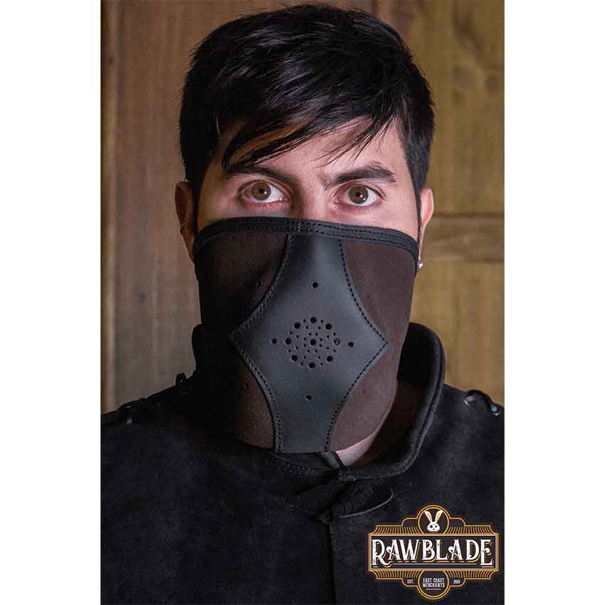 Akku Split Leather Mask - Brown