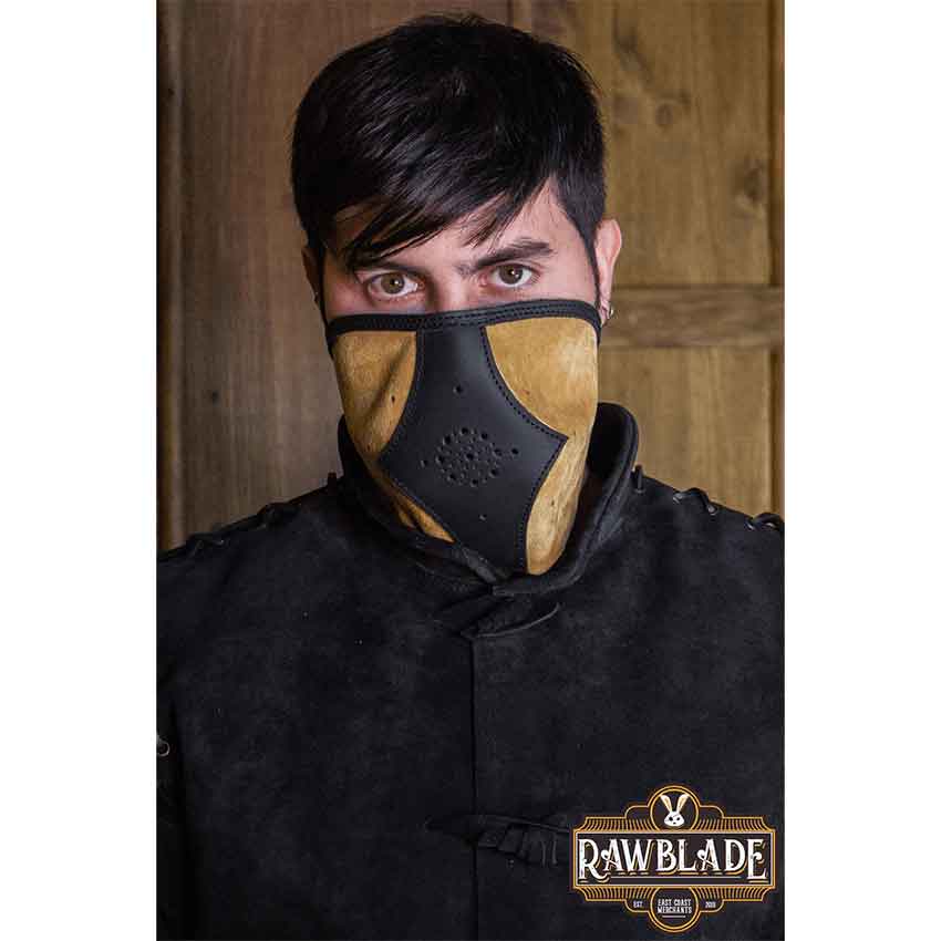 Akku Split Leather Mask - Light Brown